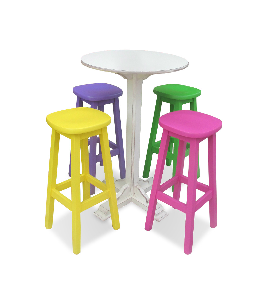 Set of four high stools and an antiquated