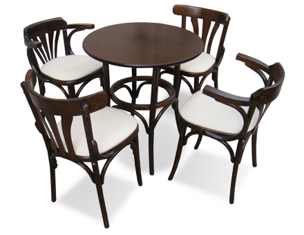 Bistro Table and 4 bentwood chairs 