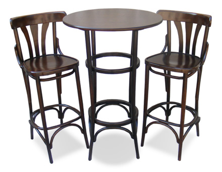  Bistro bar Set -Table + 2 bentwood bar stools 789