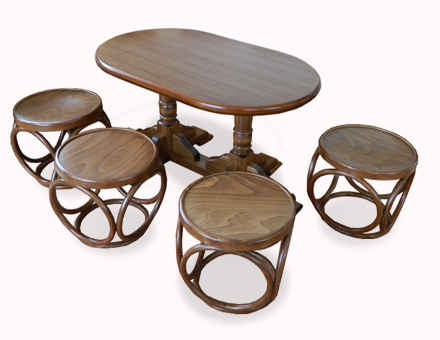 Coffee table with stools set