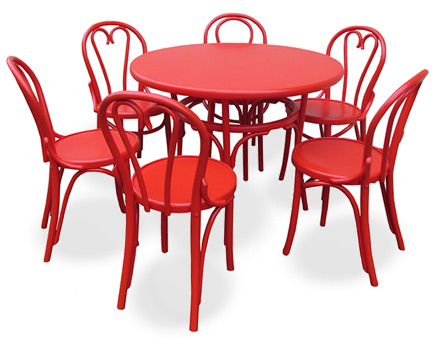 Bistro table with six  chairs