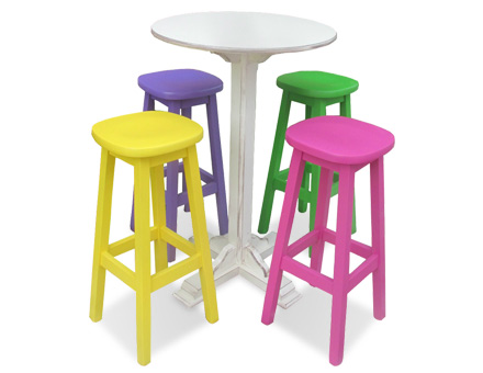 Set of four high stools and an antiquated