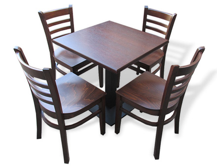 Metalic leg table with MD 137 chairs