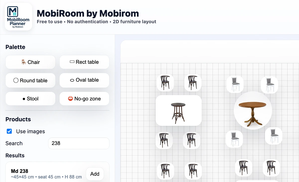 MobiRoom Planner - configurator mobilier online